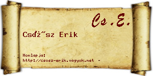 Csősz Erik névjegykártya