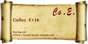 Csősz Erik névjegykártya